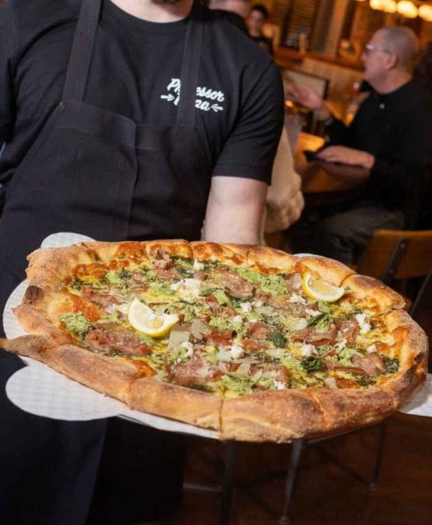 Pesto Pizza - New York Style - Professor Pizza in Chicago